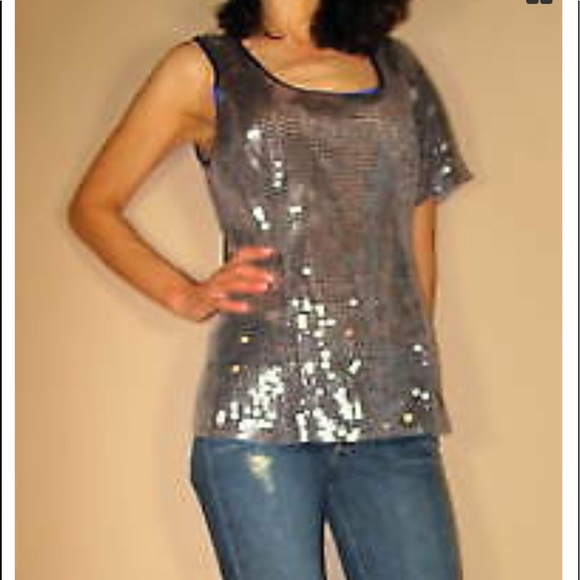 Host pick HP Anthropologie Tracy Reese Sequin One-shoulder Top Y2K Vintage New - Picture 7 of 7